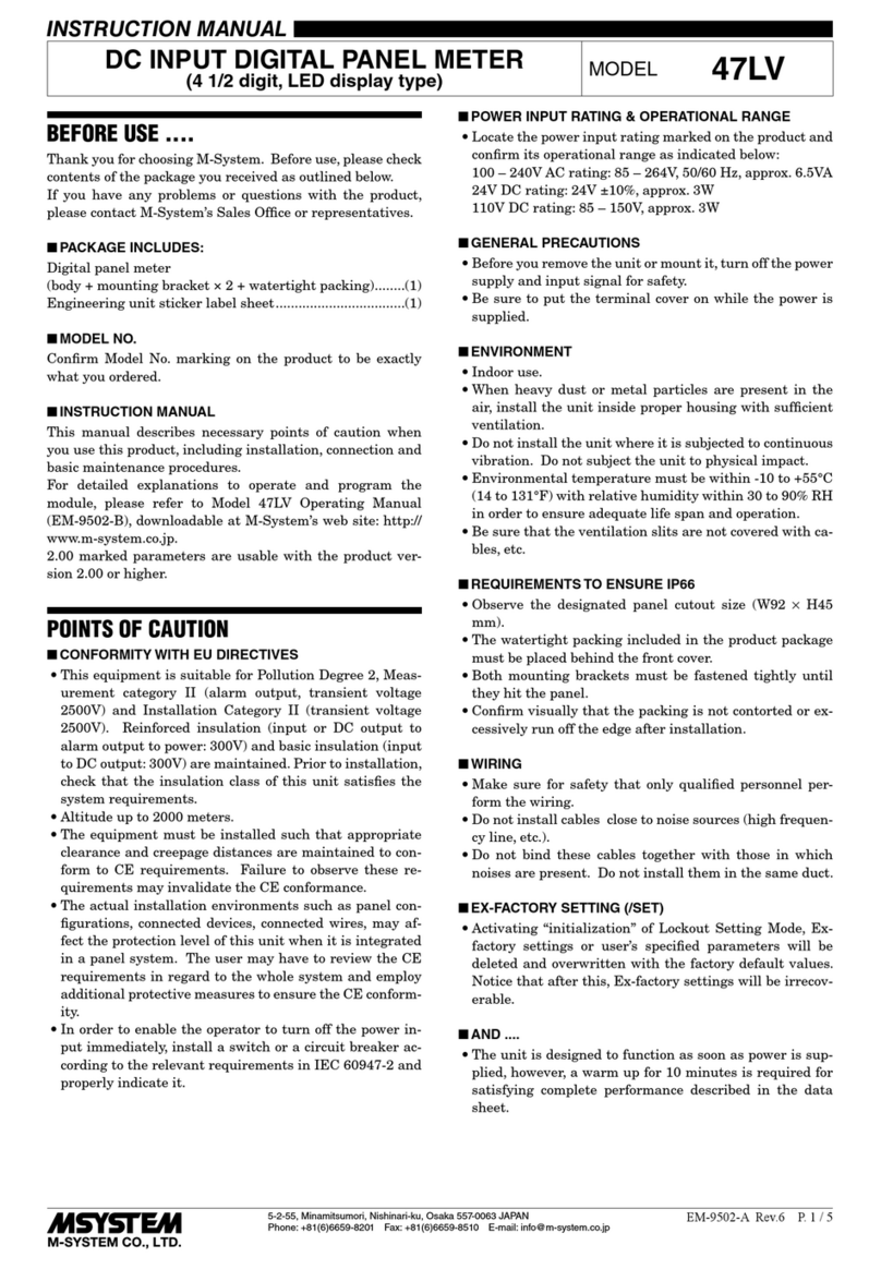 M-system 47LV Manuale utente