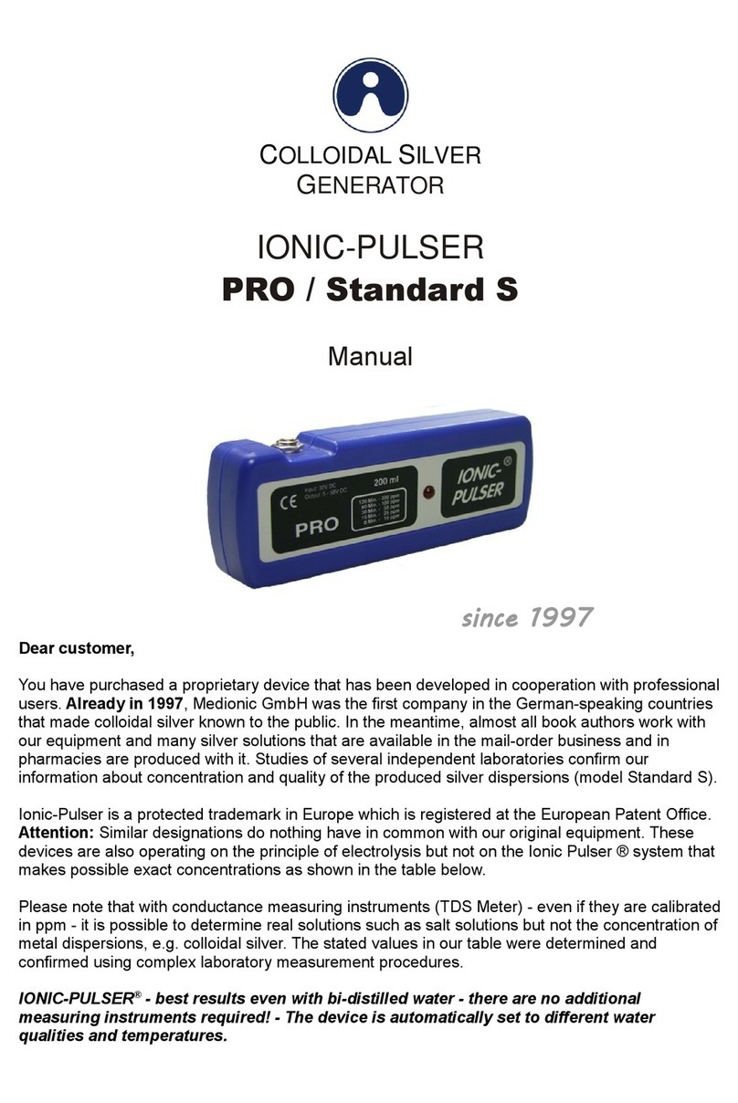 Medionic IONIC-PULSER PRO Manuale utente