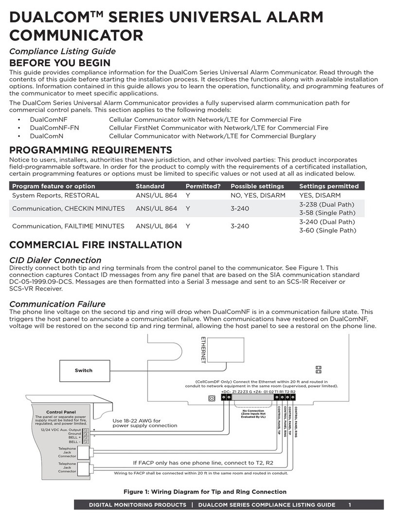 DMP Electronics DUALCOM Series Manuale di installazione e funzionamento
