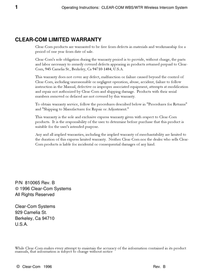 Clear-Com WBS Manuale utente