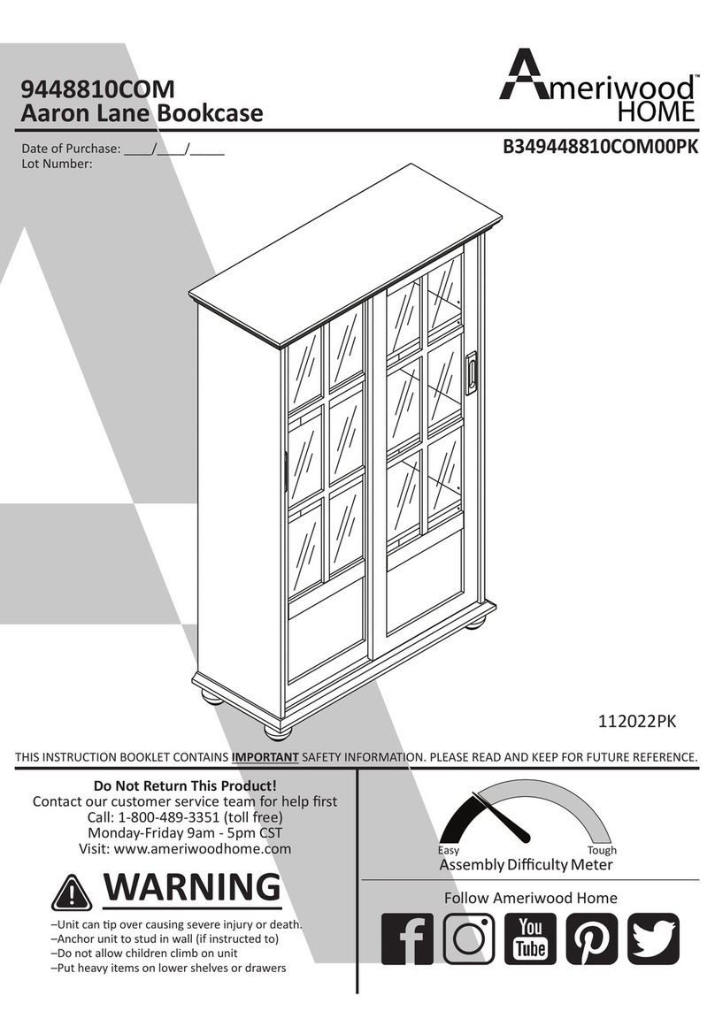 Ameriwood HOME Aaron Lane Bookcase 9448810COM Manuale utente Ameriwood HOME Aaron Lane Bookcase 9448810COM Manuale utente