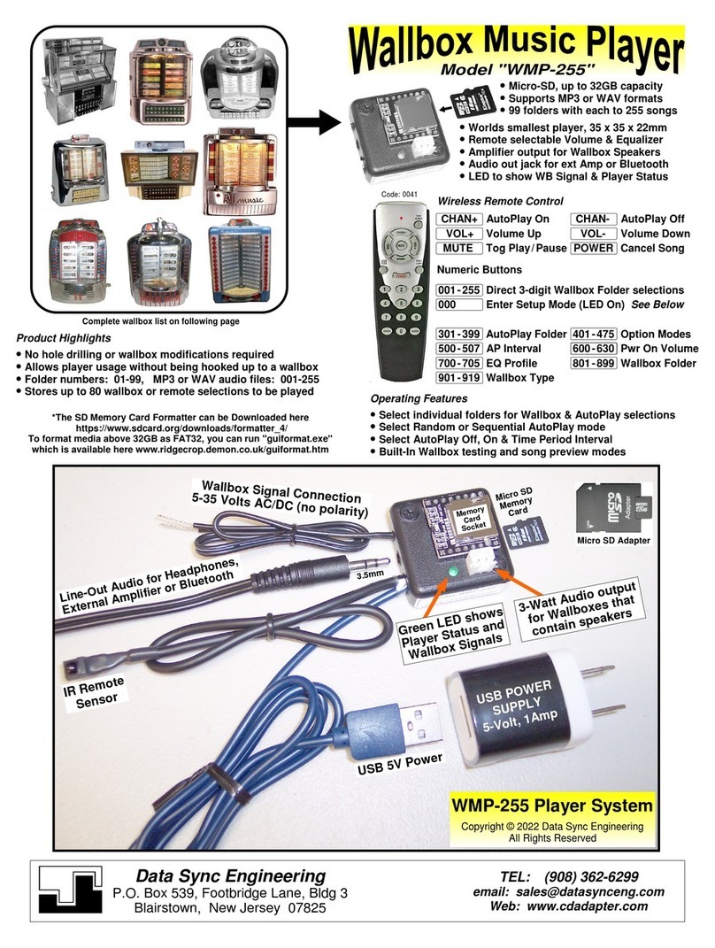 Data Sync Engineering WMP-255 Manuale utente