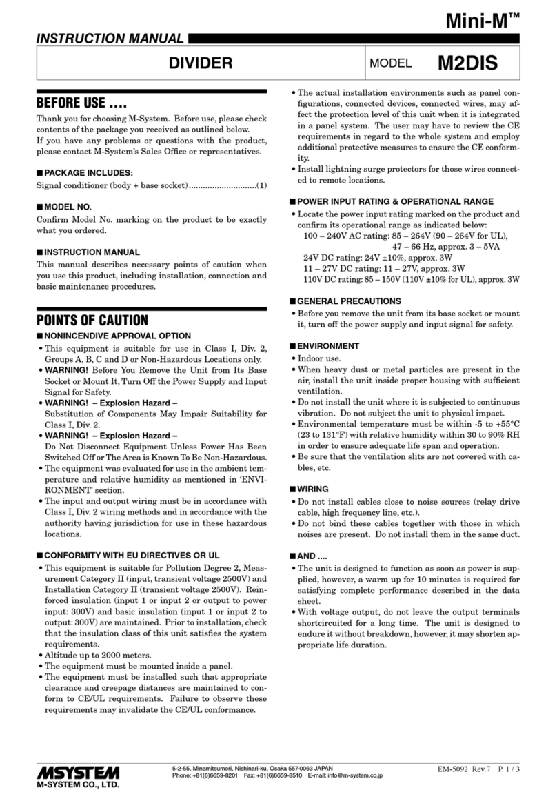 M-system Mini-M M2DIS Manuale utente