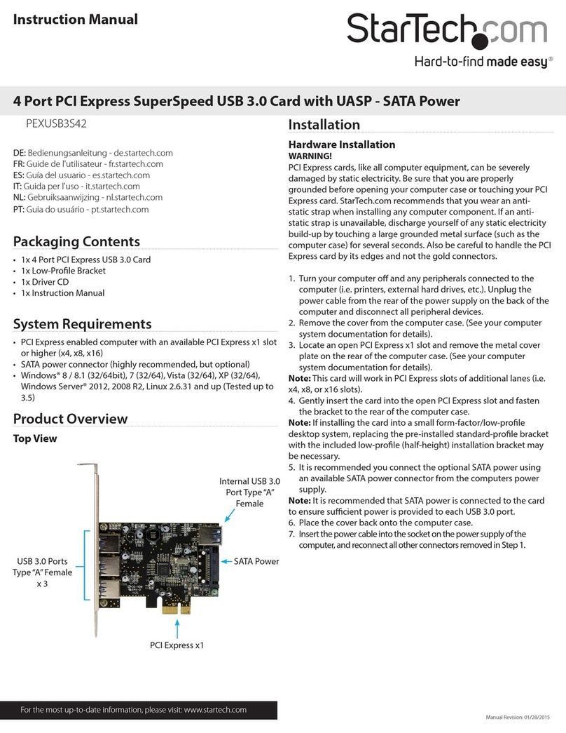 StarTech.com PEXUSB3S42 Manuale utente