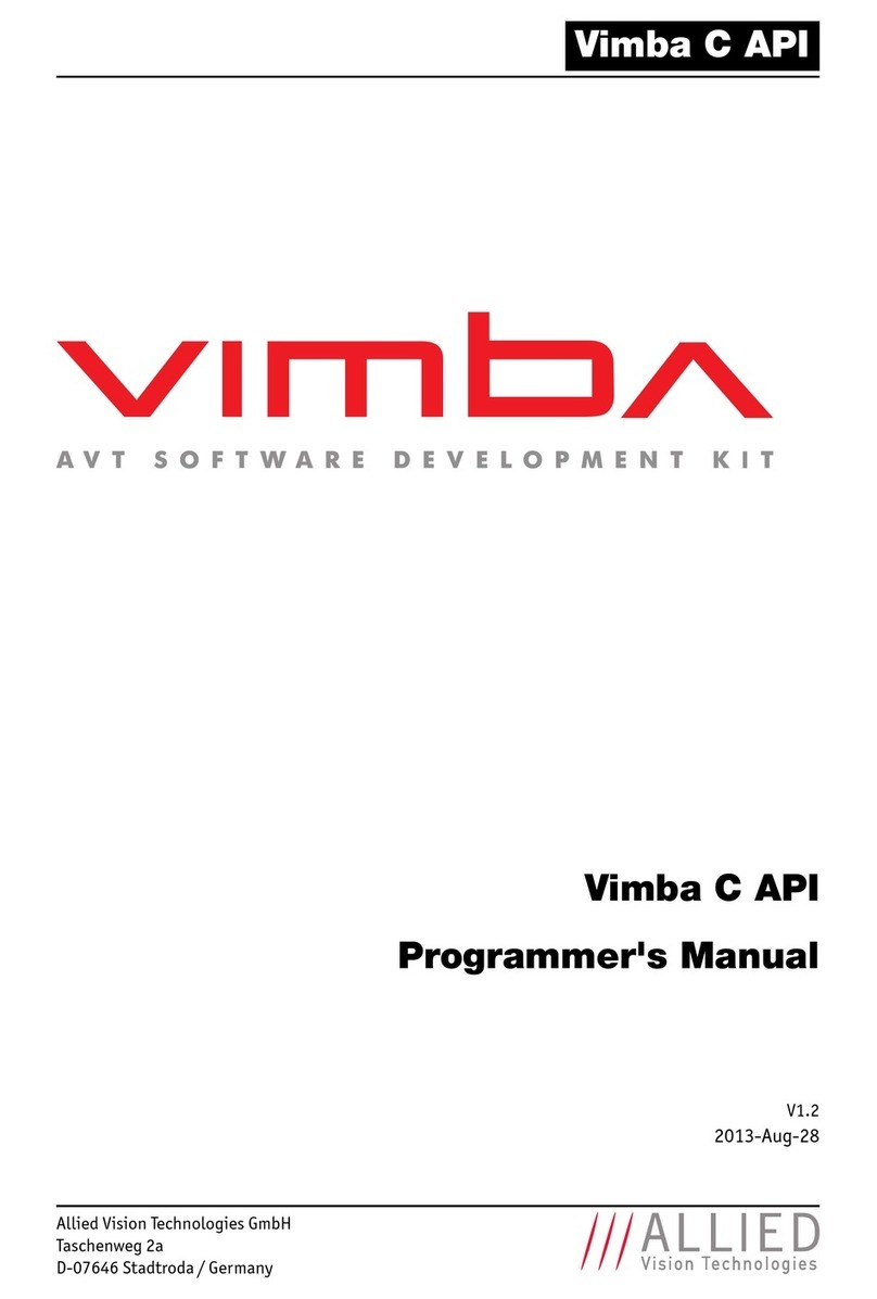 Allied Vision Technologies Vimba C API Manuale operativo e di manutenzione